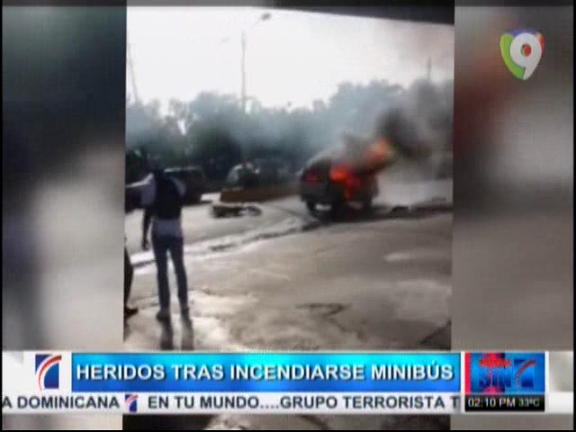 5 Heridos Luego Que Se Incendiara Minibús #Video